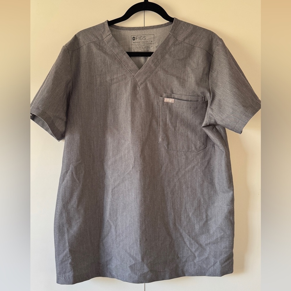 Figs Men's Technical Collection Charcoal Grey Scrub top